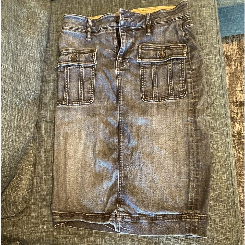Pencil jean skirt.